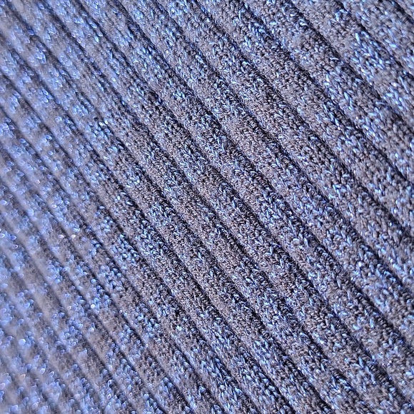 Nordstrom's Open Edit Blue & Black Sparkle Ribbed Sweater Skirt, Small - Picture 9 of 10